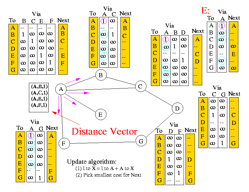 distance vector algorithm example